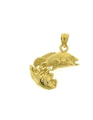 Dazzlers Solid 14k Gold Goldfish Charm Pendant Available in three colors from jewelsberry (weights: 2.1 grams only)