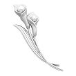 14K White Gold Akoya Pearl Calla Lily Brooch
