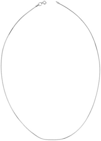 14k Solid White Gold 1mm Round Snake Chain (22 Inches)