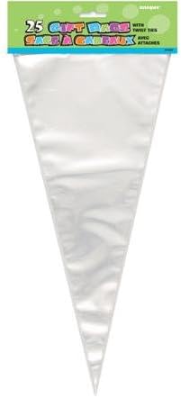 Party Favors and Goody Bags Clear Cone Cello Bags, 25pk