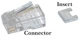 RJ45 CAT5E (8P8C) Crimp Connector with insert guide, 50 pieces per bag