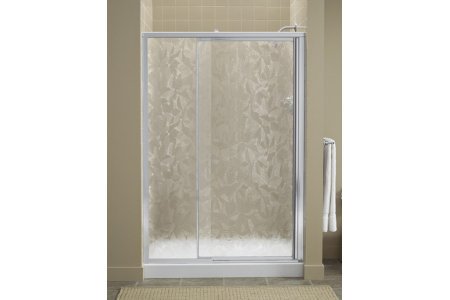 Sterling 1505D-48N-G06 Vista Pivot II Shower Door 65-1/2H x 42 - 48W Rain Glass Nickel