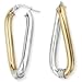 9ct White and Yellow Gold Wave Earrings with Wire Accents