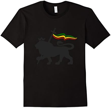 Men's Lion of Judah Black T Shirt Tee Rasta Reggae Design Men's Large Black