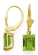 14k Gold & Peridot Rectangular Drop Earrings