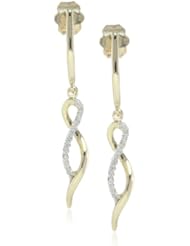 10k Gold Diamond Twist Earrings (0.06 cttw, I-J Color, I2-I3 Clarity)