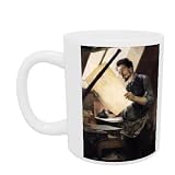 Felicien Rops (1833-98) in his studio (oil on canvas) by Paul Mathey - Mug - Standard Size
