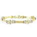14K Two Tone Gold Track Link Bracelet 7