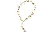 Natural Colored Drop Fresh Water Pearls, Set In 14 karat Yellow Gold Open-Link Lariatte Necklace With An Adjustable Lock.