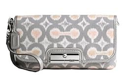 Coach Kristin Ikat Capacity Wristlet Clutch Handbag Bag Purse 45378 Grey Multi