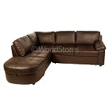 Large Chocolate PU Leather Sofa With Storage and Pull out Sofa Bed
