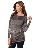 IMAGE OF A Pea in the Pod Collection: Weston Wear Long Sleeve Boat Neck Back Interest Maternity Top