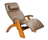 PC-075 Perfect Chair® Silhouette Zero-Gravity Recliner with Maple Base, Cashew Bonded Leather