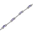 14K White Gold Tanzanite and Diamond Bracelet