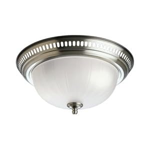 Brushed Nickel Decorative Bath Fan with Light by Progress Lighting