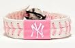 New York Yankees Pink Baseball Bracelet - Baseball Sports Merchandise