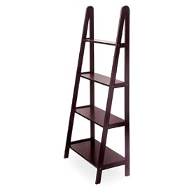 A-Frame Design Espresso Finish 4-Tier Shelf Bookcase by Winsome Wood