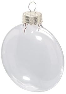 Amazon.com - Clear Glass Disc Ornaments: 3-1/8 inches - Christmas Ball ...