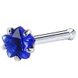 18 Gauge Blue Star Cubic Zirconia Nose Bone