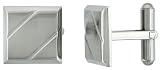 Square, Surgical Steel Cuff Links with 2 Grooves 5/8