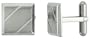 Stainless Steel Square Cufflinks with 2 Grooves 5/8 in. X 5/8 in.