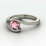Ocean Ring, Round Rhodolite Garnet Sterling Silver Ring