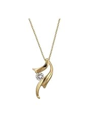 Solitaire Winged Pendant Necklace