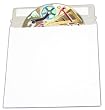 100 CD/DVD White Cardboard Mailers, Self Seal Mailers with Flap (6 x 6 3/8)