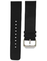 slow - Black Soft Leather Strap, Silver Buckle