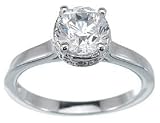 925 Sterling Silver Brilliant Solitaire Engagement Ring