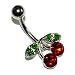 Piercing nombril Cerise - piercing corps - bijoux de nombril - piercing nombril - Tailles: 8mm, 10mm