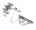 Spike & Chain Skulls Crystal Axe Pewter Ring