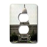 Sandy Mertens Kentucky - State Capital in Frankfort (Textured) - Light Switch Covers - 2 plug outlet cover