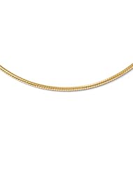 14k Yellow gold Leslies 3mm Round Omega Necklace