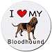 I Love My Bloodhound Round Mouse Pad I Love My Bloodhound Round Mouse Pad