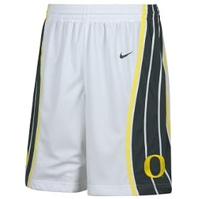 Oregon Ducks 2007 White NCAA Screen Printed Replica Basketball Shorts By Nike Team Sports