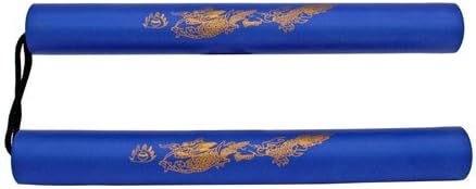 12" Foam Nunchucks - Blue w/ Gold Dragon