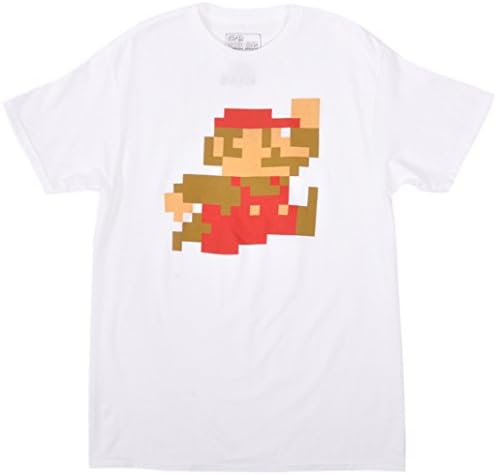 Super Mario Bros Tee Shirt Pixel Nintendo White Mens Large