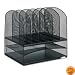 Safco Mesh Desk Organizer with Two Horizontal and Six Upright Sections (3255BL)