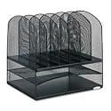 Safco Mesh Desk Organizer with Two Horizontal and Six Upright Sections (3255BL)