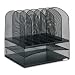 Safco Mesh Desk Organizer with Two Horizontal and Six Upright Sections (3255BL)