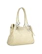 Fontanelli Ivory Woven Italian Suede & Leather Satchel Bag