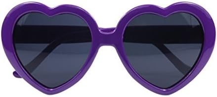 FBrand Fashion Large Women Lady Girl Oversized Heart Shaped Retro Sunglasses Cute Love Eyewear (purple)