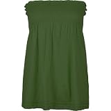 FULL TILT Womens Smocked Tube Top - Olive