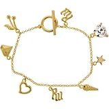 ROCAWEAR Gold Tone RW MULIT CHARM Bracelet