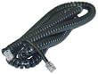 RJ22, 4P / 4C, Black Coil, Reverse, 25 ft (Headset to Phone)