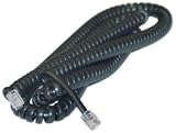 RJ22, 4P / 4C, Black Coil, Reverse, 25 ft (Headset to Phone)