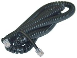 RJ22, 4P / 4C, Black Coil, Reverse, 25 ft (Headset to Phone)