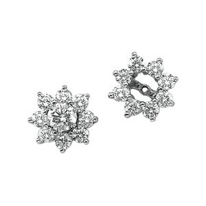 14K White Gold Diamond Earring Jacket (Free Shipping)