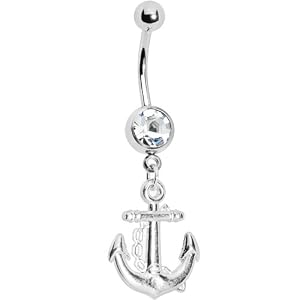 Piercing pour le Nombril - Bijou cristallin et ancre